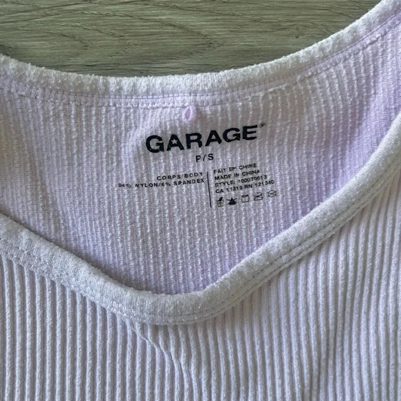 Purple Ribbed Garage Tank Size Small Cropped - Picture 2 of 2